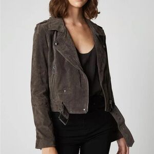 Blank NYC Dark Brown Suede Moto Jacket